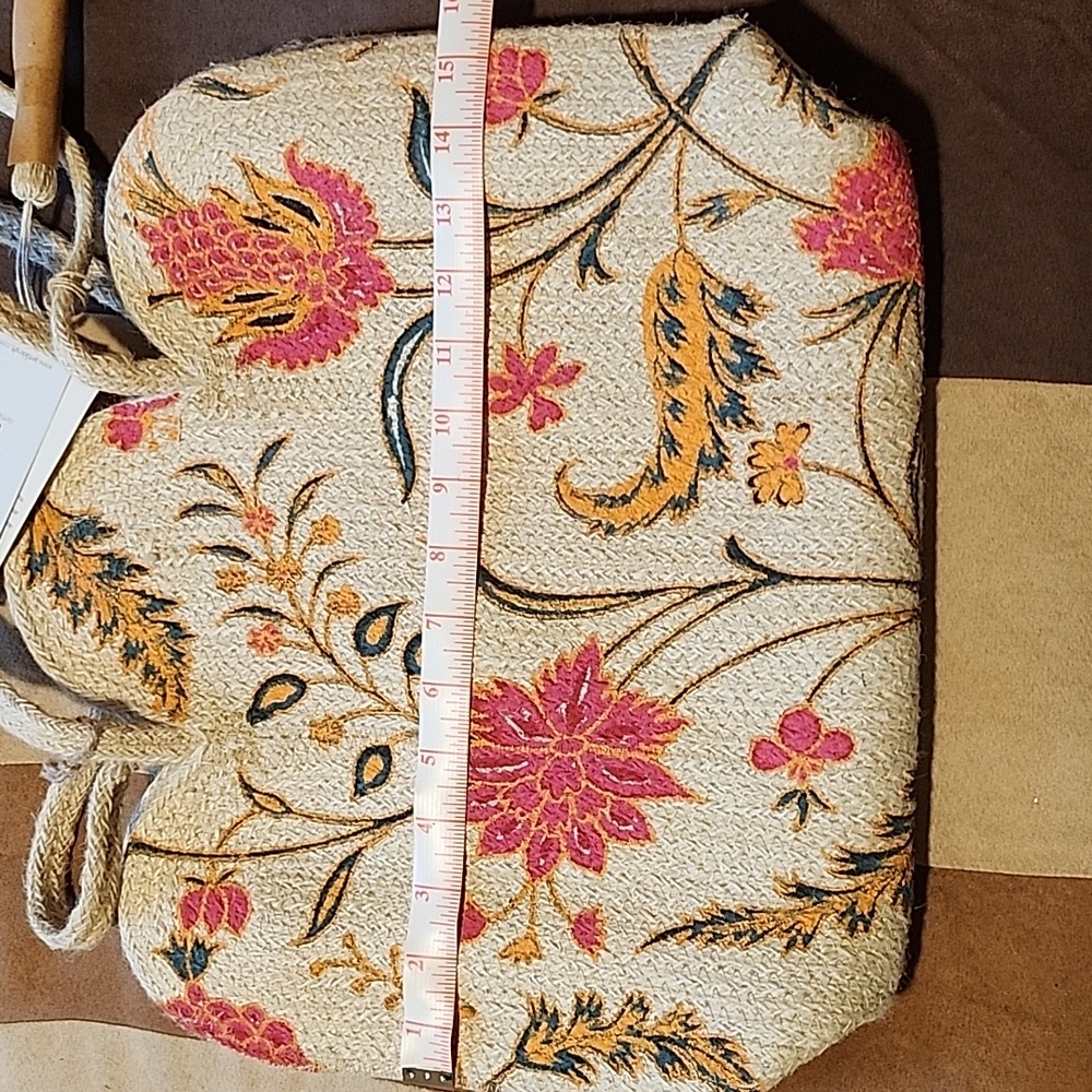 Antik Kraft Cream and Pink Floral Tote Bag - Picture 6 of 11